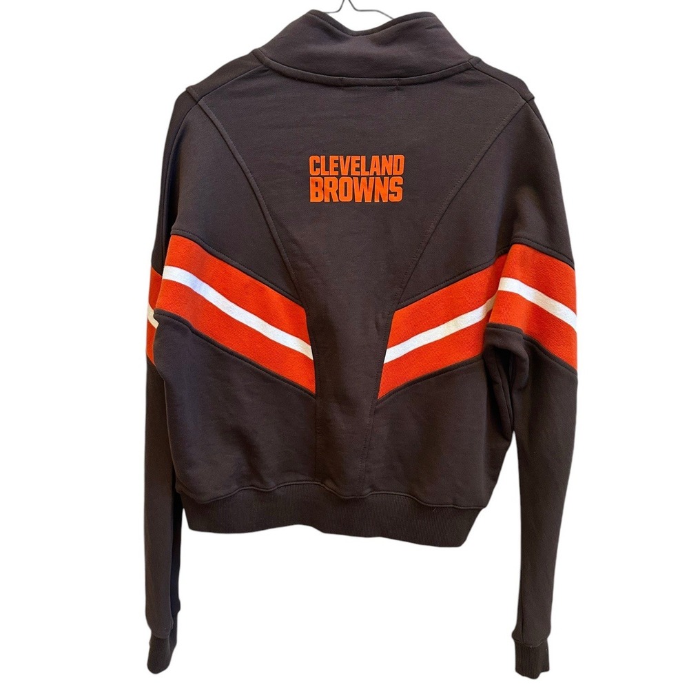 WEAR by Erin Andrews Cleveland Browns Zip Sweatshirt Football Brown Sz‎ Small - Picture 6 of 9